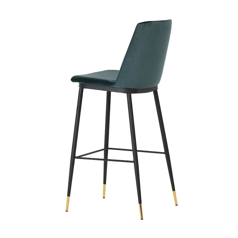 Samthocker mit schwarzem Eisenrahmen im Mid-Century-Stil (2er-Set)