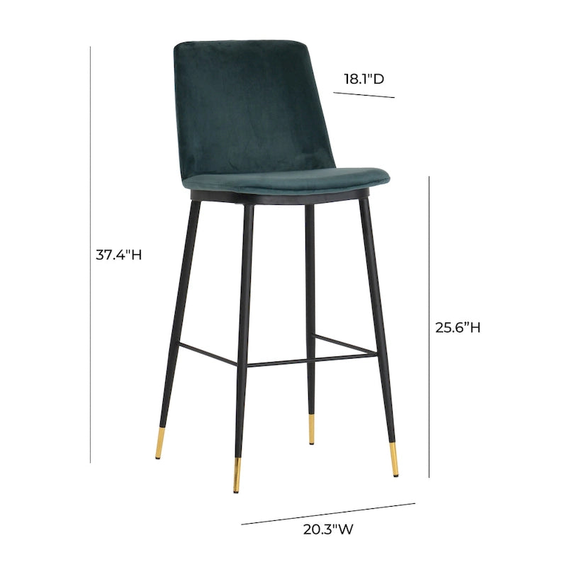 Samthocker mit schwarzem Eisenrahmen im Mid-Century-Stil (2er-Set)