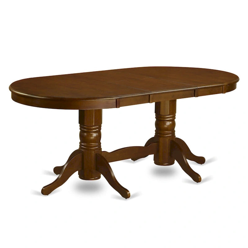 9-teiliges ovales Esstisch-Set mit 8 Stühlen, Espresso
