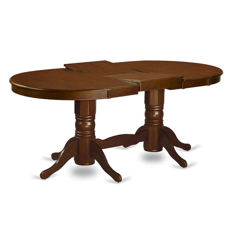 9-teiliges ovales Esstisch-Set mit 8 Stühlen, Espresso