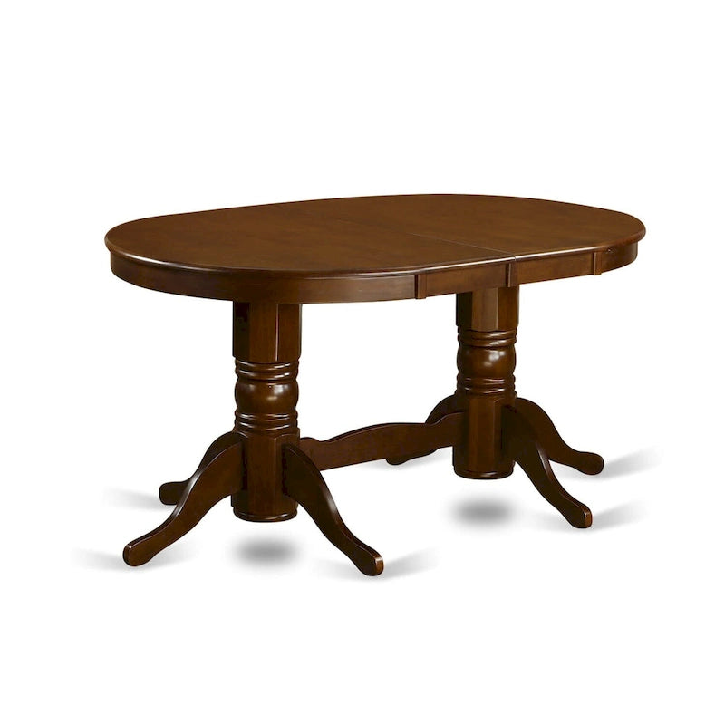 9-teiliges ovales Esstisch-Set mit 8 Stühlen, Espresso