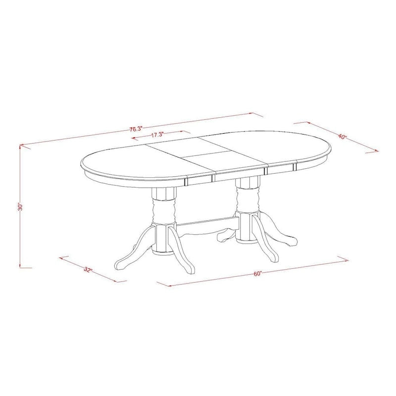 9-teiliges ovales Esstisch-Set mit 8 Stühlen, Espresso