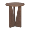 Runder Beistelltisch aus schwarzem Massivholz – 45,7 cm L x 45,7 cm B x 55,9 cm H