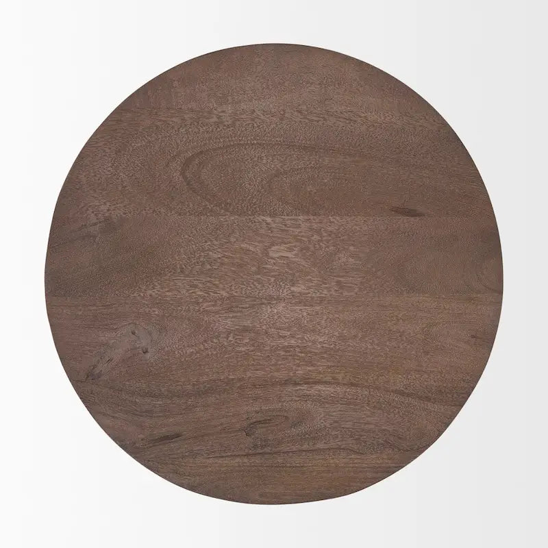 Runder Beistelltisch aus schwarzem Massivholz – 45,7 cm L x 45,7 cm B x 55,9 cm H
