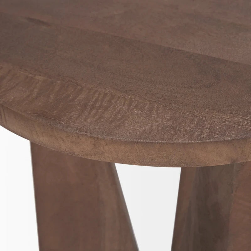 Runder Beistelltisch aus schwarzem Massivholz – 45,7 cm L x 45,7 cm B x 55,9 cm H