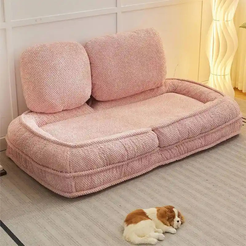 Convertible Flip Chair, Floor Lazy Sofa, Folding Upholstered Couch Bed with Adjustable Backrest