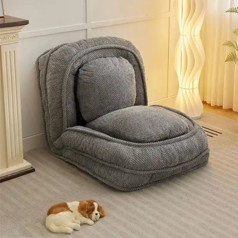 Wandelbarer Flip-Sessel, Bodensessel, Klappsofa mit 5-fach verstellbarer Rückenlehne