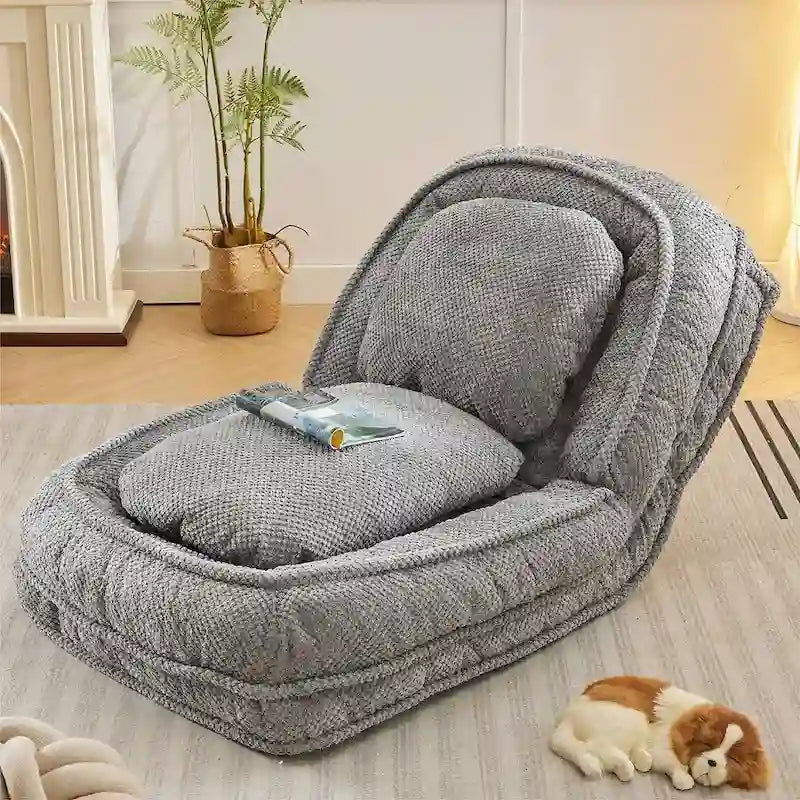 Wandelbarer Flip-Sessel, Bodensessel, Klappsofa mit 5-fach verstellbarer Rückenlehne