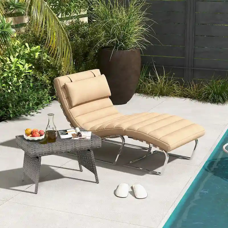 Terrassenklappbarer Rattan-Beistelltisch – 61 x 41 x 41 cm