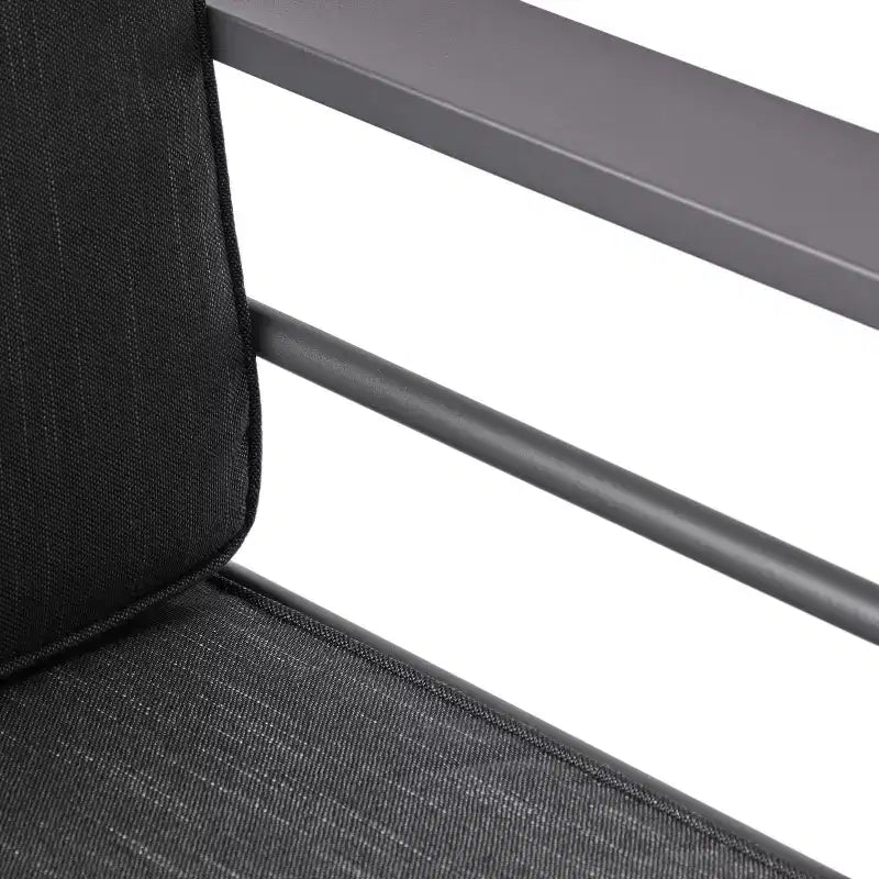 GDFStudio Mason Outdoor Aluminum 4 Seater Chat Set with Cushions, Gray and Dark Gray
