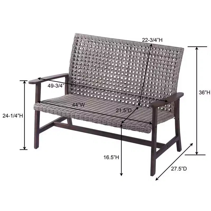 Jiallo Vineyard Collection Conversation set Armchair, Loveseat, End Table and Coffee Table