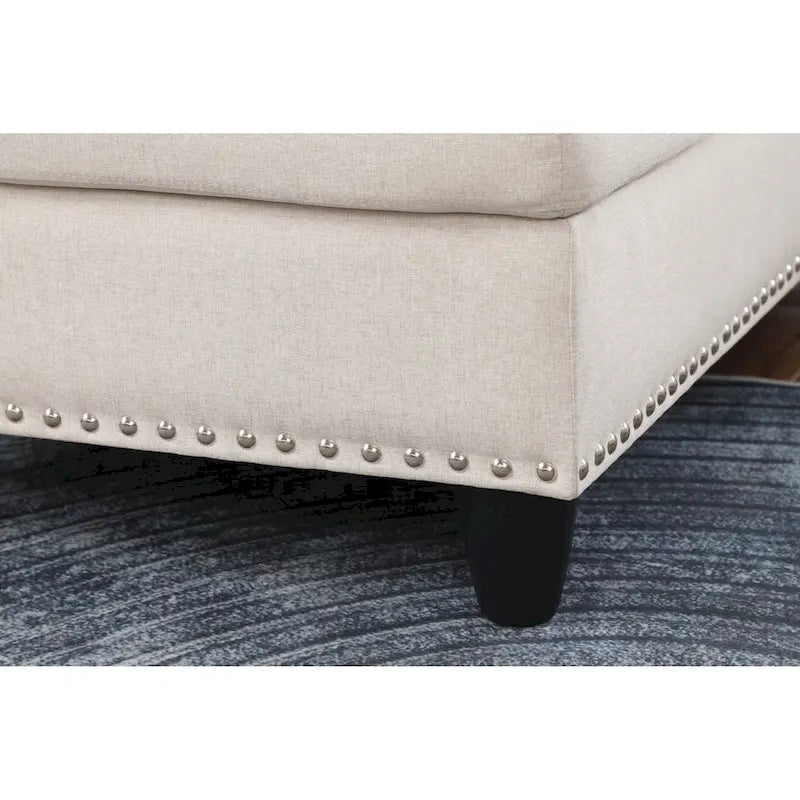 98" breites Sofa mit Ottomane, linke Armlehne, Recamiere