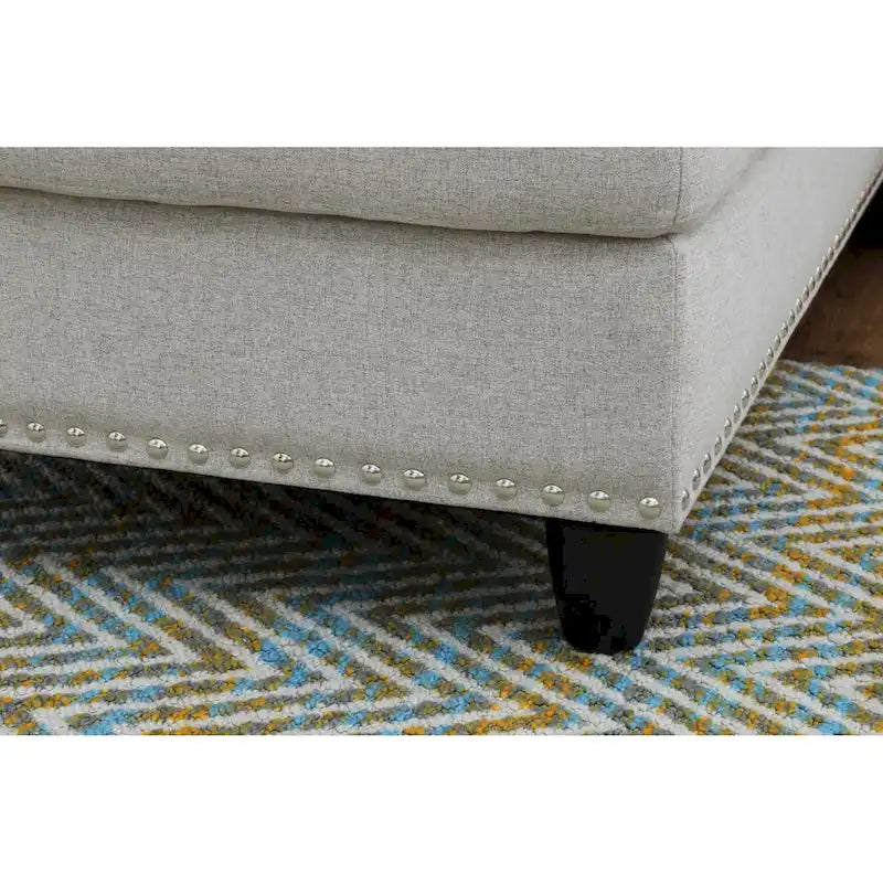 98" breites Sofa mit Ottomane, linke Armlehne, Recamiere