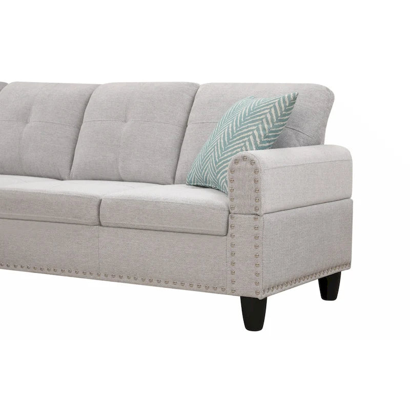 98" breites Sofa mit Ottomane, linke Armlehne, Recamiere