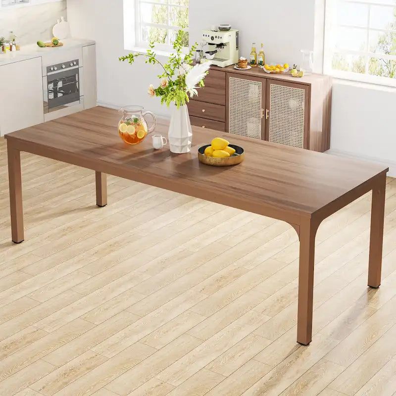 78.74" Esstisch mit Holzplatte und Metallbeinen