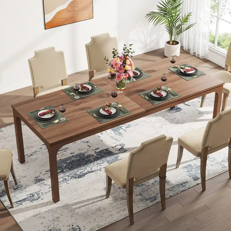 78.74" Esstisch mit Holzplatte und Metallbeinen