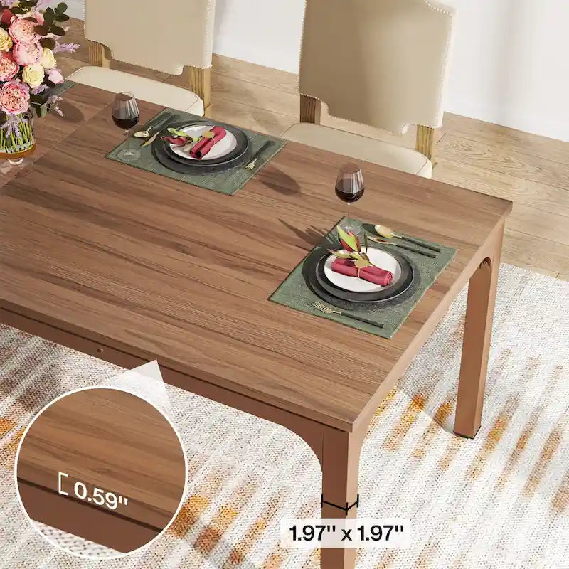 78.74" Esstisch mit Holzplatte und Metallbeinen