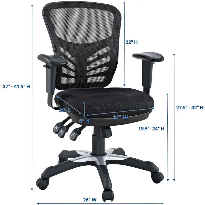 Ergonomischer Bürostuhl mit Netzrückenlehne und verstellbaren Armlehnen