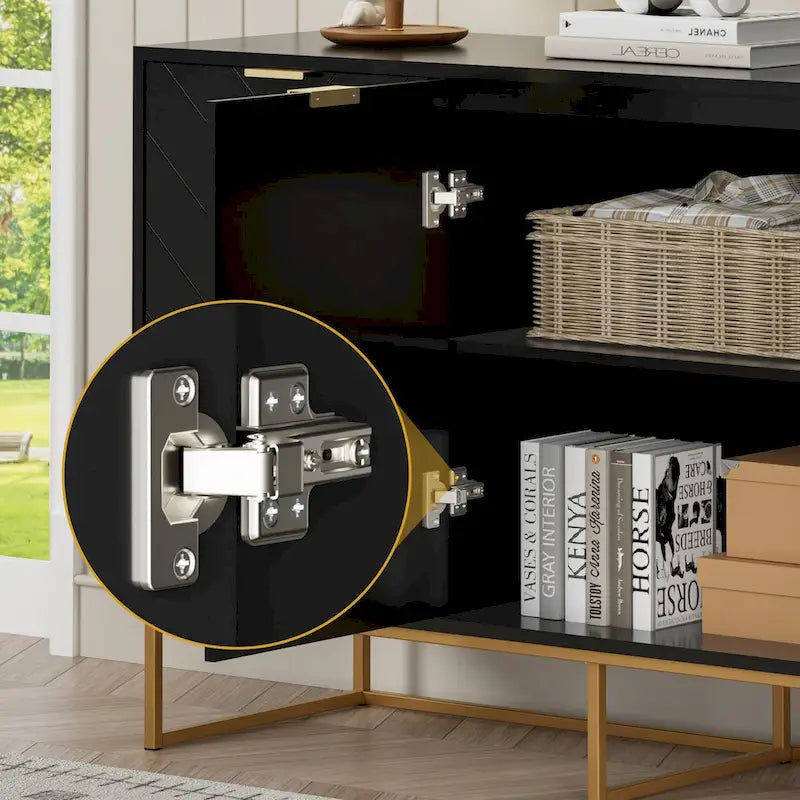 Sideboard mit 3 Türen, Buffetschrank mit Stauraum und verstellbarem Regal