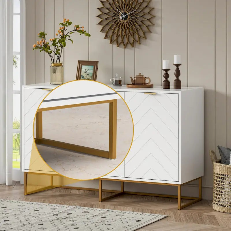 Sideboard mit 3 Türen, Buffetschrank mit Stauraum und verstellbarem Regal
