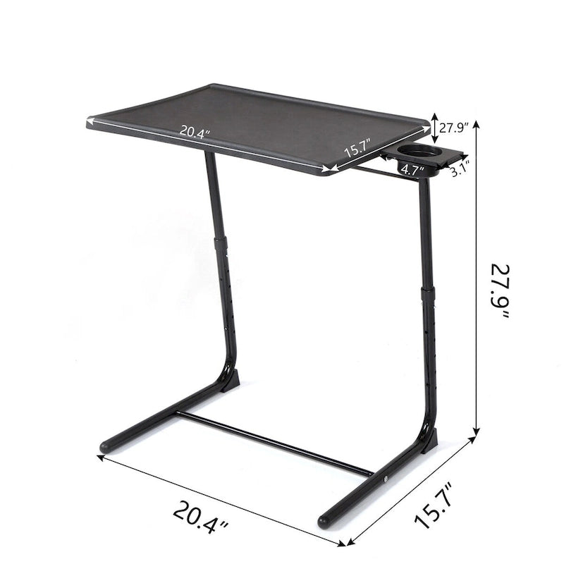Klappbarer TV-Tablett-Laptoptisch mit Höhenverstellung und Becherhalter