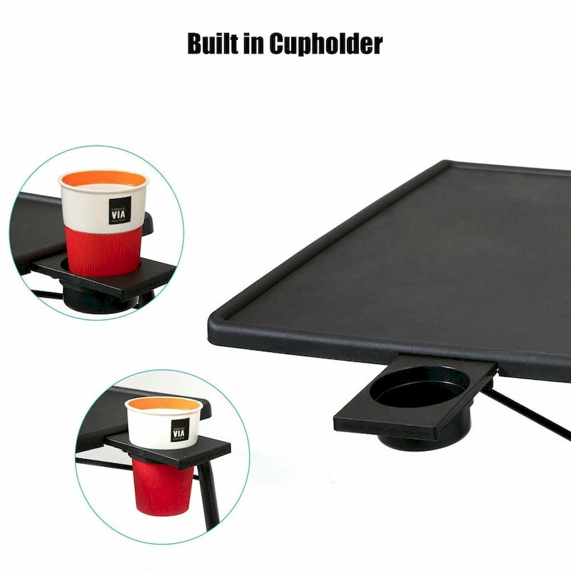 Klappbarer TV-Tablett-Laptoptisch mit Höhenverstellung und Becherhalter
