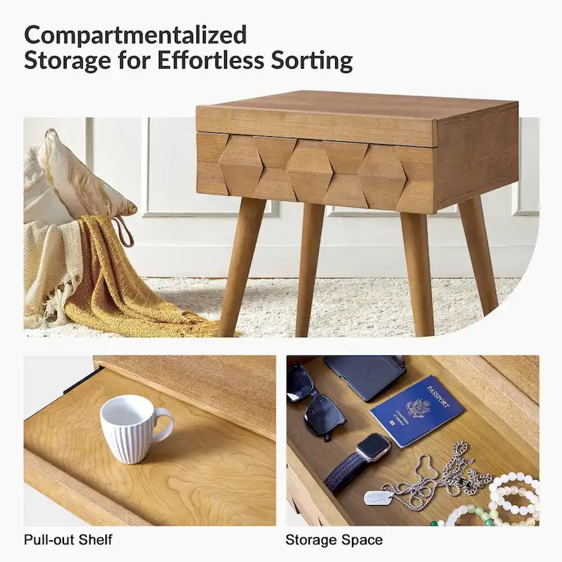 Mid-Century Modern Beistelltisch mit Ladestation