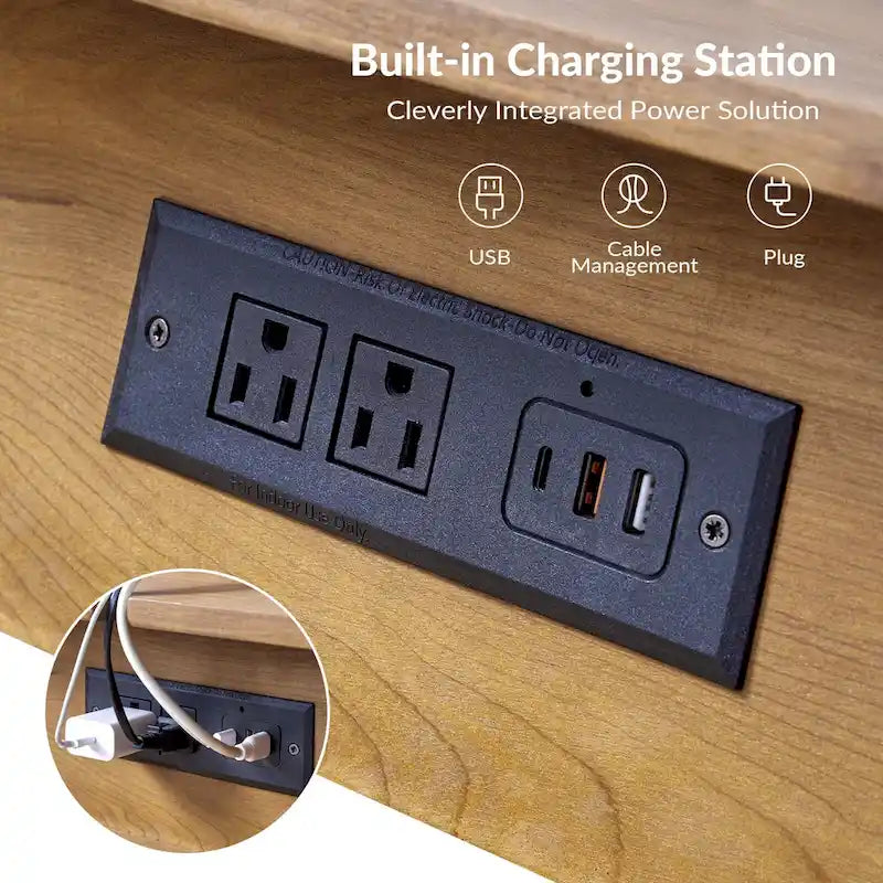 Mid-Century Modern Beistelltisch mit Ladestation