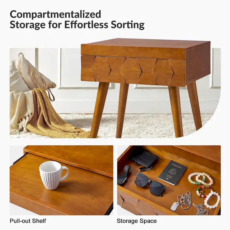 Mid-Century Modern Beistelltisch mit Ladestation