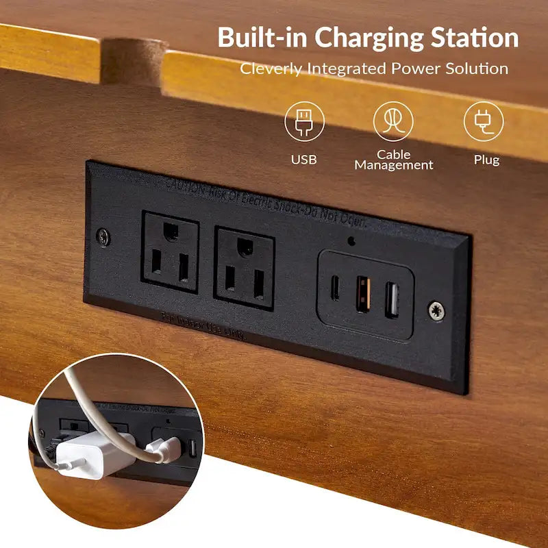 Mid-Century Modern Beistelltisch mit Ladestation