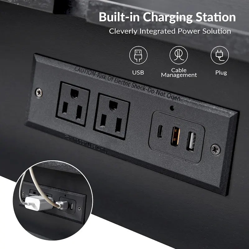 Mid-Century Modern Beistelltisch mit Ladestation