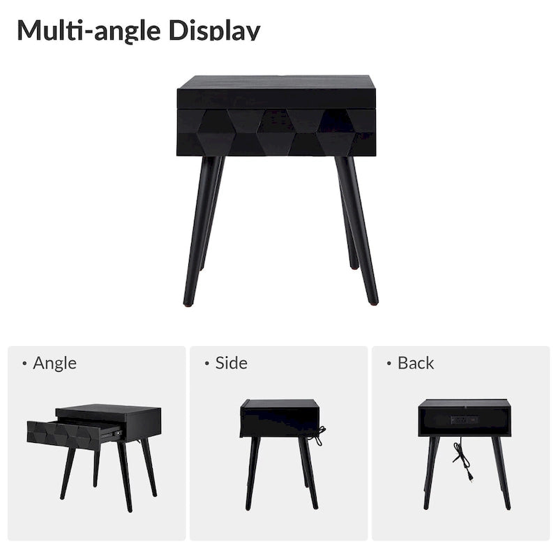 Mid-Century Modern Beistelltisch mit Ladestation
