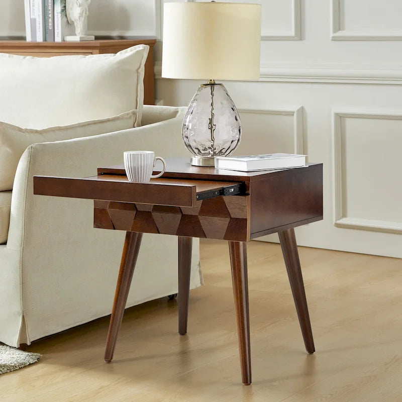 Mid-Century Modern Beistelltisch mit Ladestation