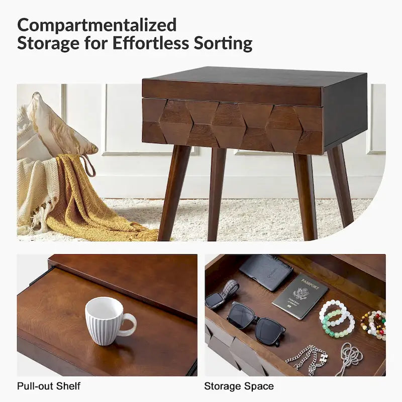 Mid-Century Modern Beistelltisch mit Ladestation