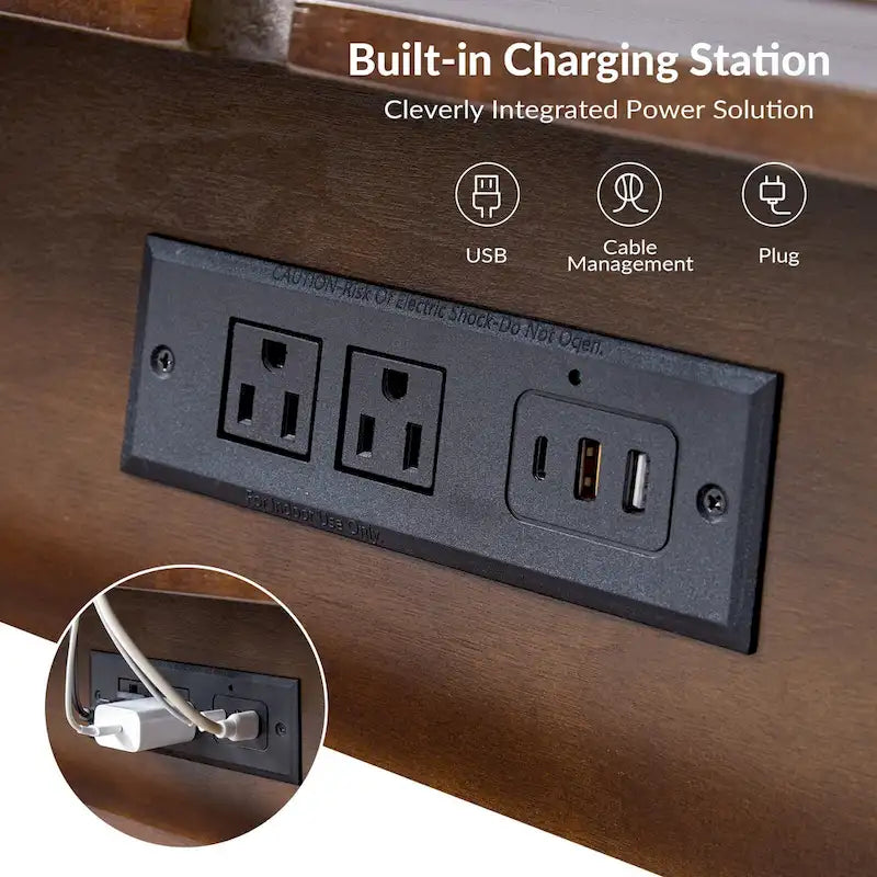 Mid-Century Modern Beistelltisch mit Ladestation