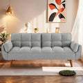 75" Futon Schlafsofa, umwandelbares Klappsofa mit 2 Kissen