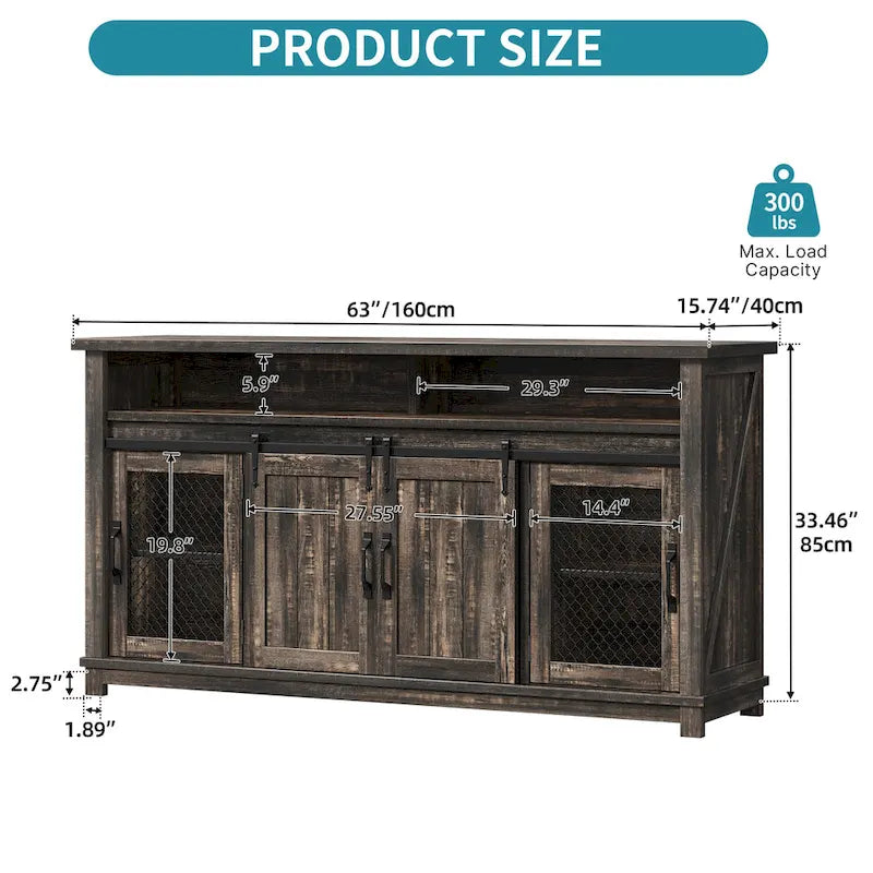 Bauernhaus-Sideboard mit Schiebetüren