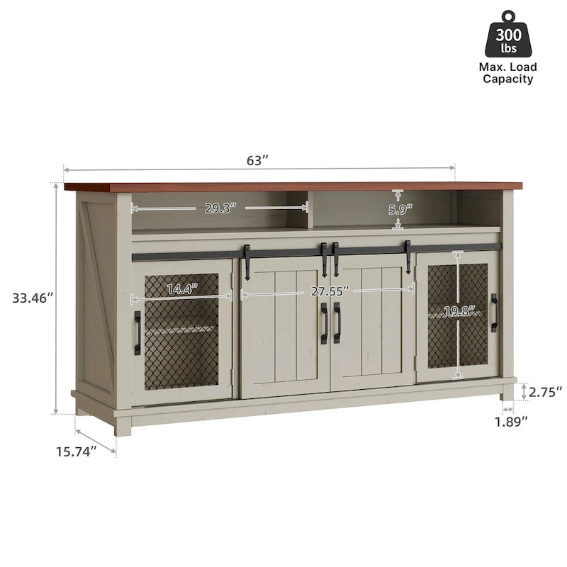Bauernhaus-Sideboard mit Schiebetüren