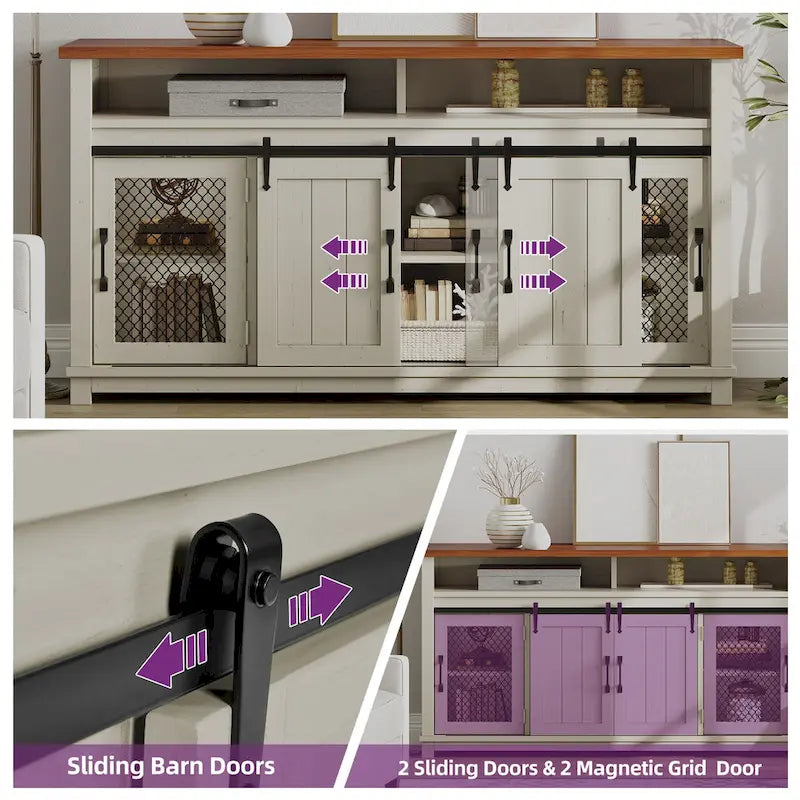 Bauernhaus-Sideboard mit Schiebetüren